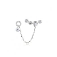 Single earring Kurshuni Woman in Silver Zirconia KX200-3DLSRH - KX200-3DLSRH